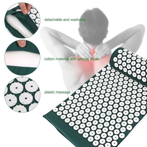 Acupressure Mat and Pillow Set-Ideal for Back and Neck Pain Relief,Stress Reliever,Muscle Relaxation and Massage - Image 2