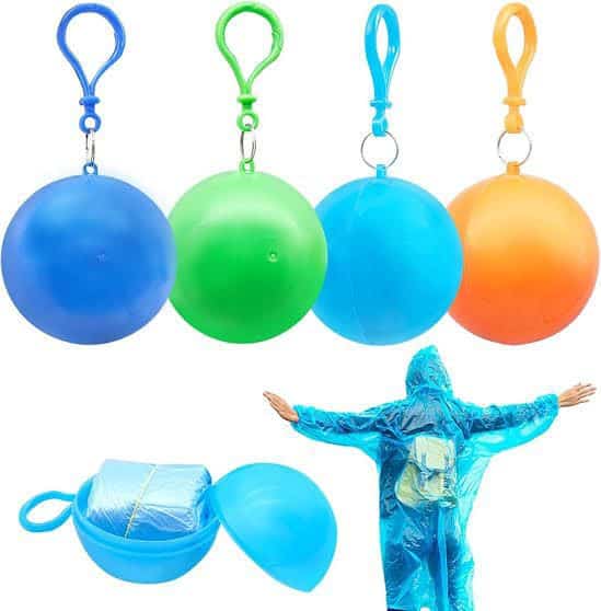 Disposable Raincoat with Plastic Ball Case