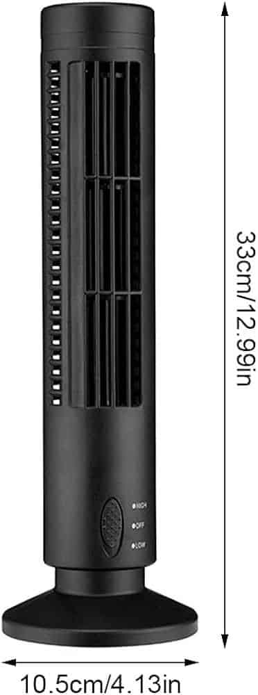 Portable USB Air Conditioner Mini Vertical Bladeless Fan Summer Air Cooler For Home Office Travel Cooling Tower Fan, 3 Wind Speed Desktop Air Conditioner Fan - Image 2