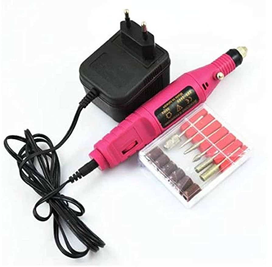 Electric Nail Drill Machine Art Salon Manicure File Polish Tool, 6 Bits