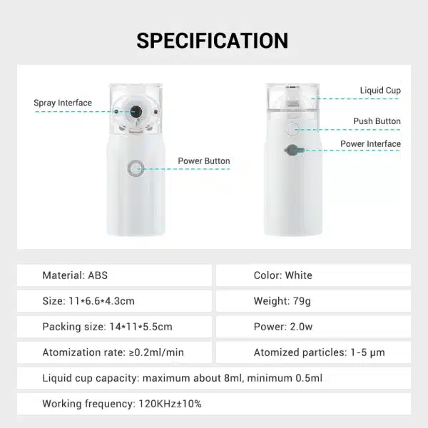Portable Nebulizer For Asthma Rechargeable Inhaler Nebulizer Machine For Kids And Adults - Image 5