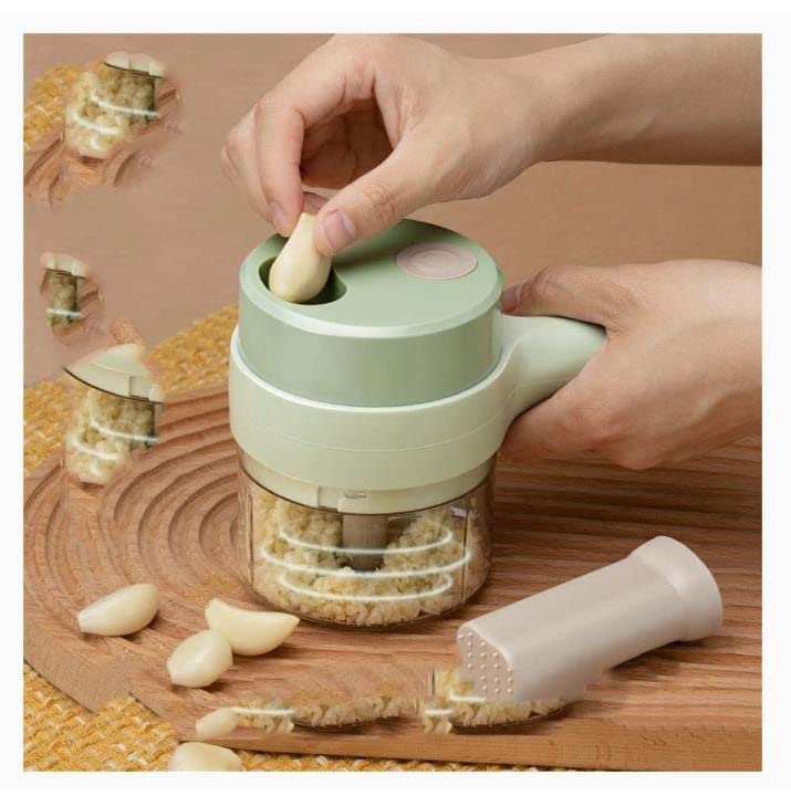 4 in 1 Electric Handheld Cooking Hammer Vegetable Cutter Set Electric Food Chopper Multifunction Vegetable Fruit Slicer - Image 3