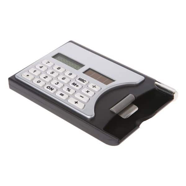 3-In-1 Portable 8-Digit Solar Calculator Business Card Holder with Ball-Point Pen - Image 3