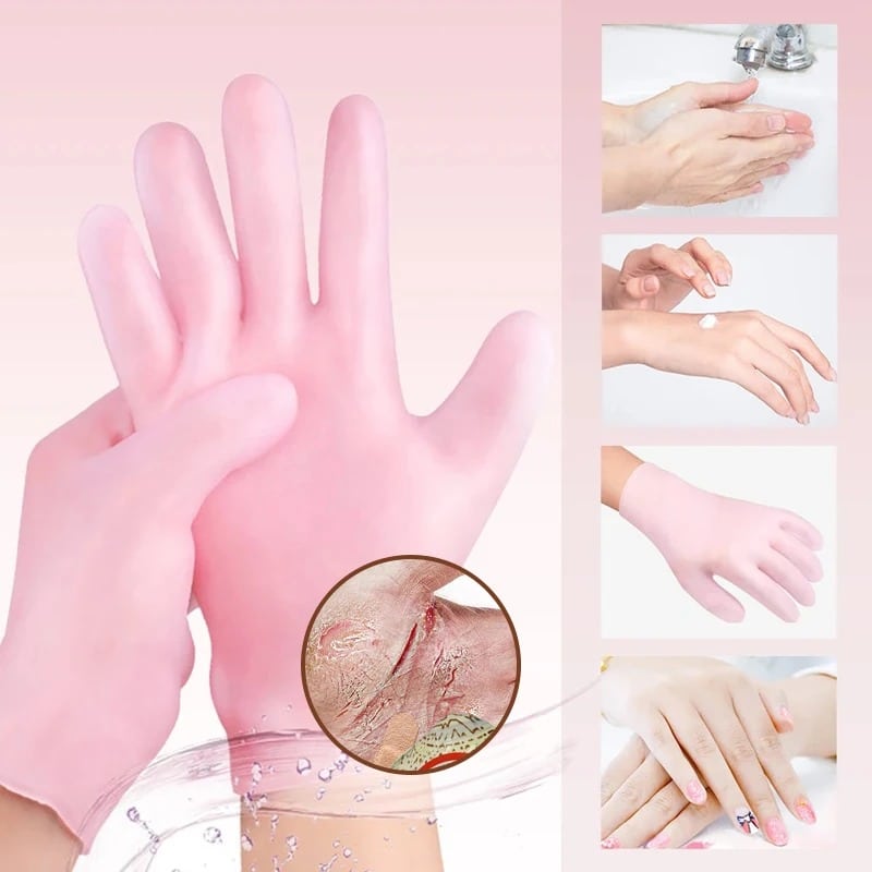 Silicone moisturising gel gloves