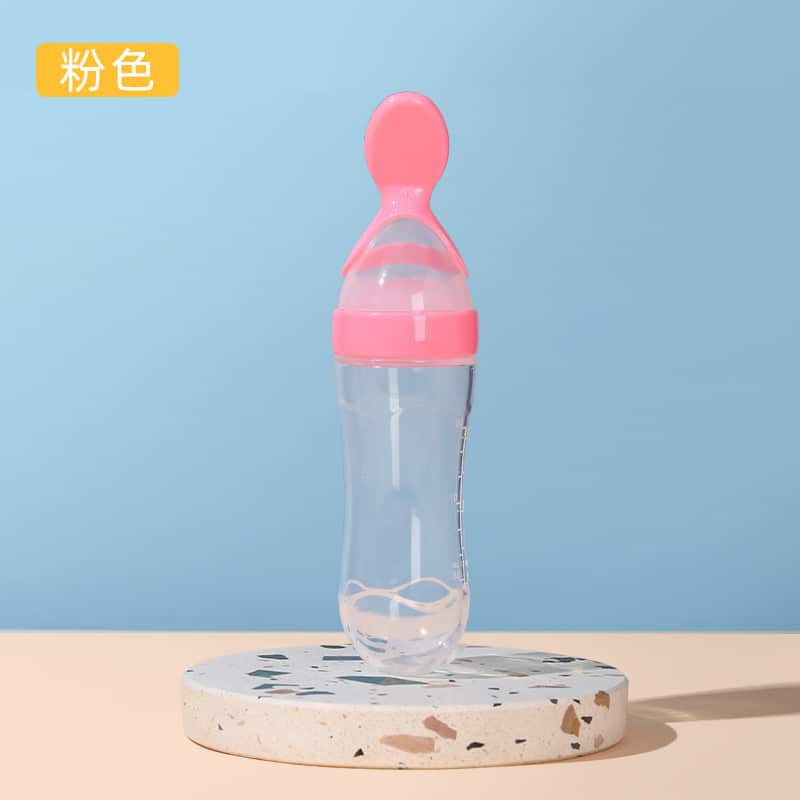 Silicone Baby Bottle With Spoon Fooder - Image 2