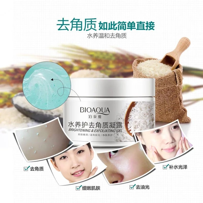 Bioaqua Brightening & Exfoliating Rice Gel Face Scrub 140ml - Image 2