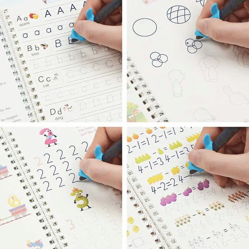 Kids Reusable Practice Copybook Handwiriting Workbook-Reusable Writing Practice Book Educational Toys for Boys Girls Gift - Image 2