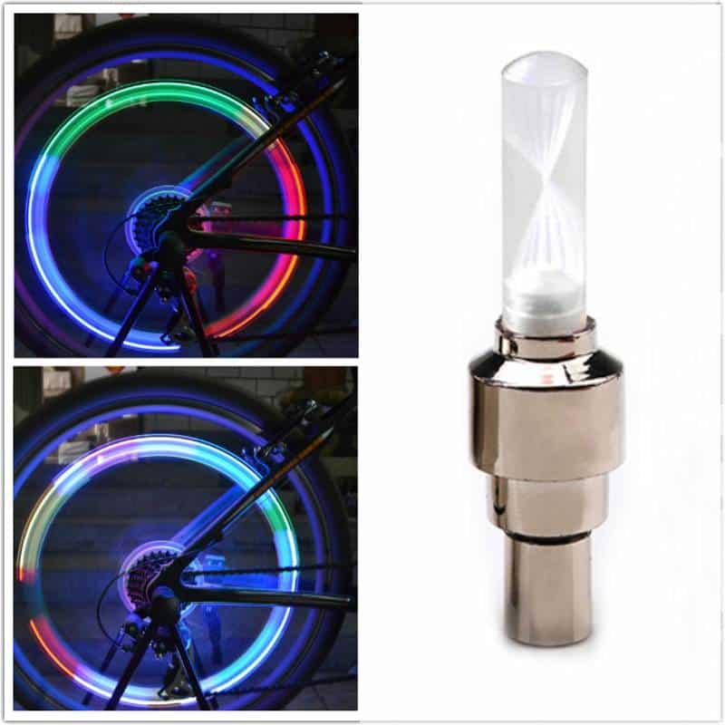 Motion activated glow bike flashlight car motorcycle tire valve caps wheel light - Image 3