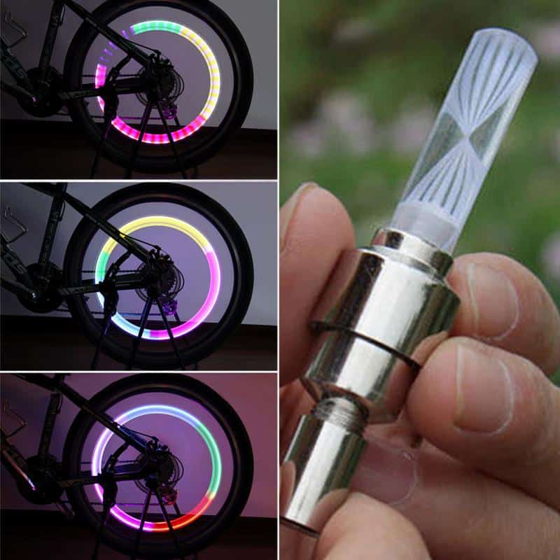 Motion activated glow bike flashlight car motorcycle tire valve caps wheel light - Image 4