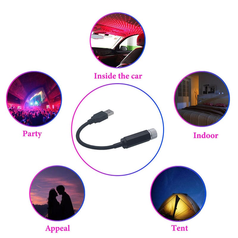 Car Roof Projection Light Usb Portable Star Night Light ( M ) - Image 3