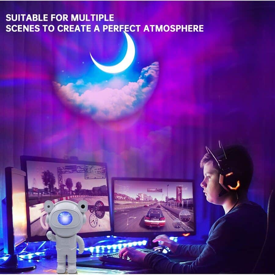 Astronaut Galaxy Projector Lamp Starry Star Bluetooth Music Night Light With Remote (Big) - Image 5