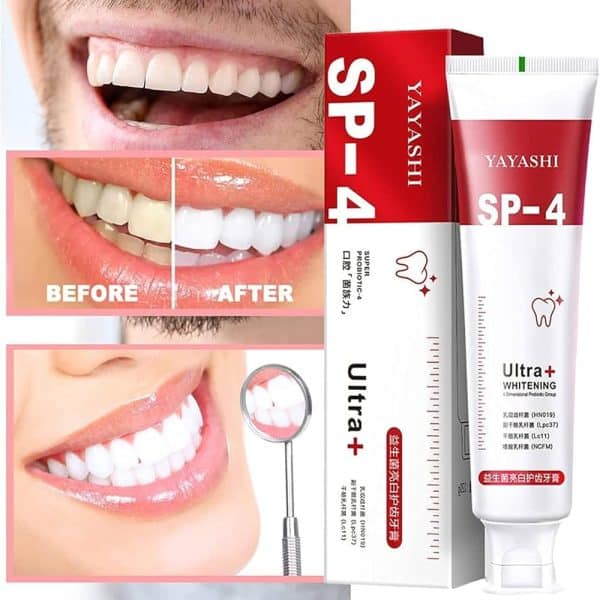 Yayashi Sp-4 Ultra Whitening Toothpaste Probiotic Stain Remover / Stain Removing Toothpaste, Protects Gums Freshens Breath, For Everyone